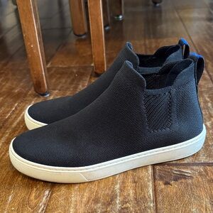 Rothy's Black Slip-On Knit with White Sole
